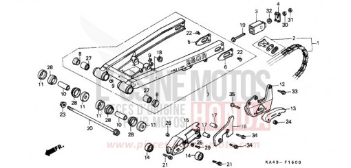 GABEL, HINTEN/ANTRIEBSKETTE (1) CR250RE de 1984